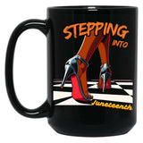 Stepping Into Juneteenth Like My Ancestors Black Coffee Mug