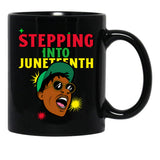 Stepping Into Juneteenth (1) Black Coffee Mug - Black