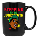 Stepping Into Juneteenth (1) Black Coffee Mug - Black