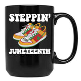 Stepping Into Juneteenth Black Coffee Mug - Black