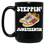 Stepping Into Juneteenth Black Coffee Mug