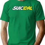 Suicidal Subway Logo Depression Bootleg Graphic T-Shirt - Green