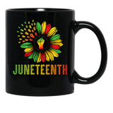 Sunflower Fist Juneteenth - 01 Black Coffee Mug - Black