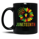 Sunflower Fist Juneteenth - 01 Black Coffee Mug