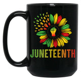 Sunflower Fist Juneteenth - 01 Black Coffee Mug
