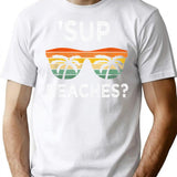 Sup Beaches Vintage Retro Funny Beach Vacation T-Shirt - White