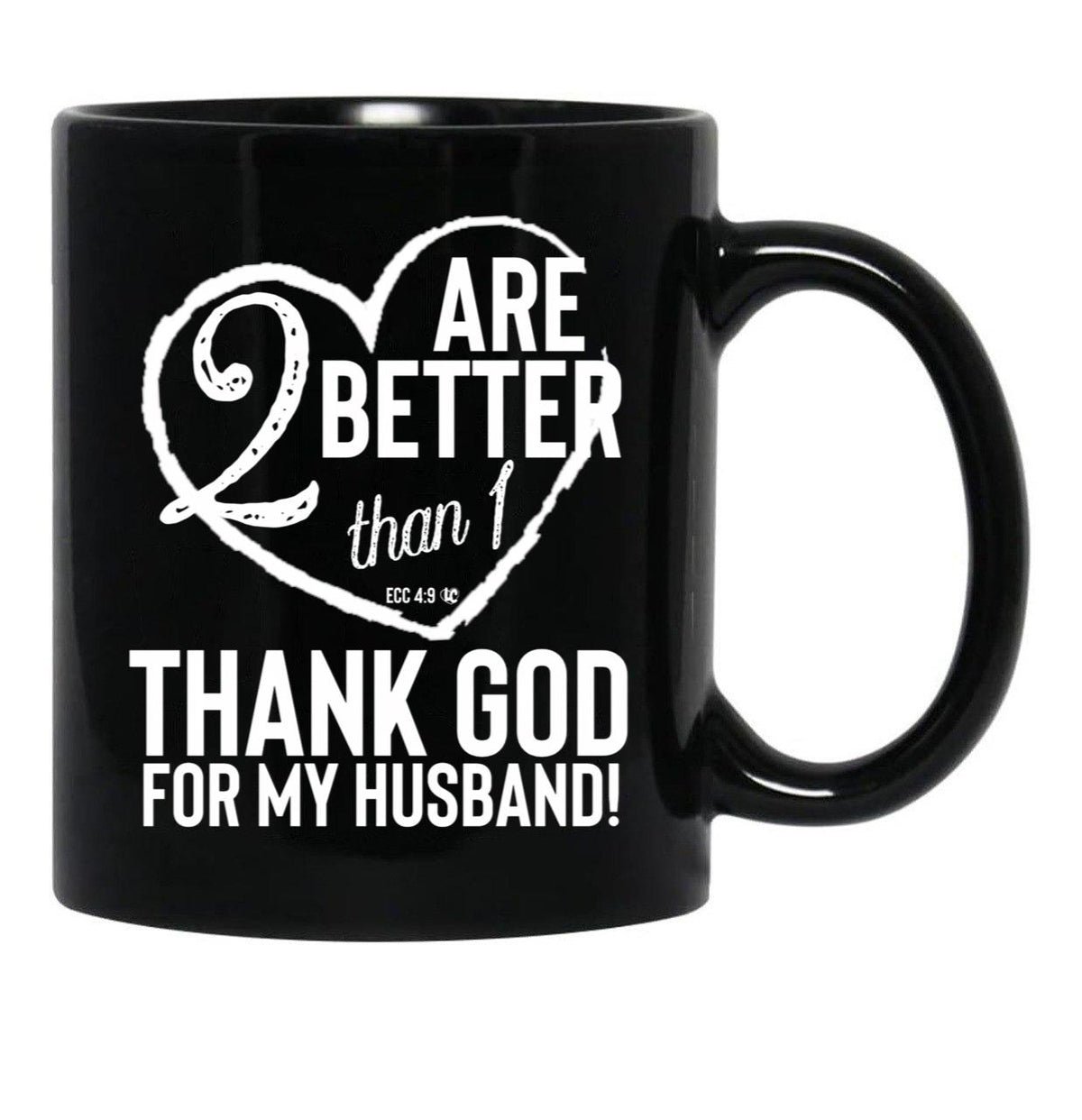 Thank God For My Husband Valentines Black Gift Coffee Mug - Black