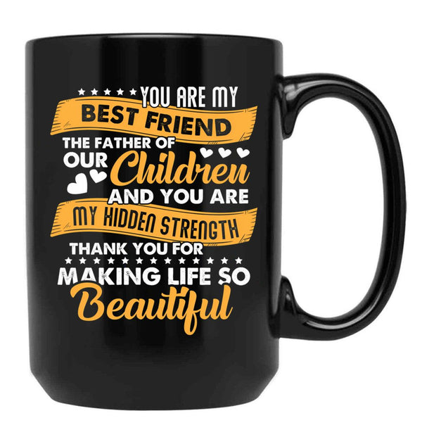 Thank You For Making Life So Beautiful Black Gift Coffee Mug - Black