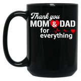 Thank You Mom And Dad Black Gift Coffee Mug