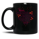 Thank You Mom I Love You Black Gift Coffee Mug