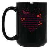 Thank You Mom I Love You Black Gift Coffee Mug
