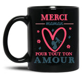 Thank You Mom Love Gift Funny Heart Black Gift Coffee Mug