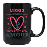 Thank You Mom Love Gift Funny Heart Black Gift Coffee Mug - Black