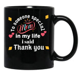 Thank You Mum Black Gift Coffee Mug - Black