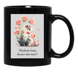 Thanks For Being The Purr-Fect Mom Black Gift Coffee Mug - Black