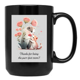 Thanks For Being The Purr-Fect Mom Black Gift Coffee Mug - Black