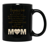 Thanks For Dog Mom Happy Mother'S Day Black Gift Coffee Mug - Black