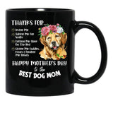 Thanks For Loving Me Best Dog Lover Mom Mothers Day Black Gift Coffee Mug - Black