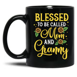 Thanksgiving Sunflower Blessed Mom And Granny Gift Black Gift Coffee Mug
