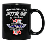 The Best Gift Ever For A Real Man I Asked God To Make Me A Better Man Black Gift Coffee Mug - Black