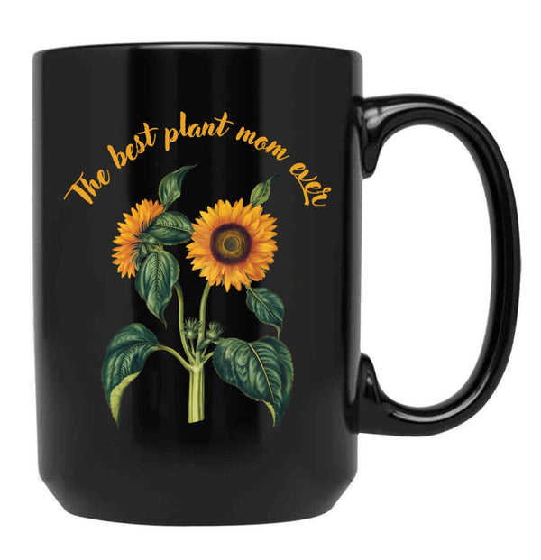 The Best Plant Mom Ever Black Gift Coffee Mug - Black