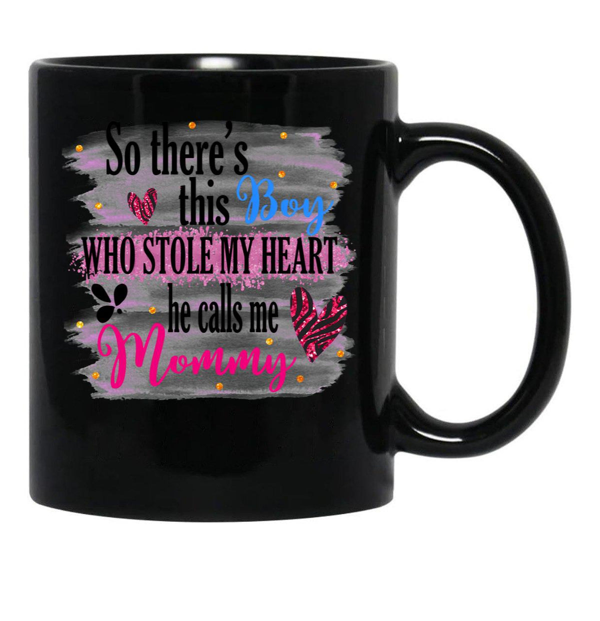 The Boy Who Stole My Heart Black Gift Coffee Mug - Black