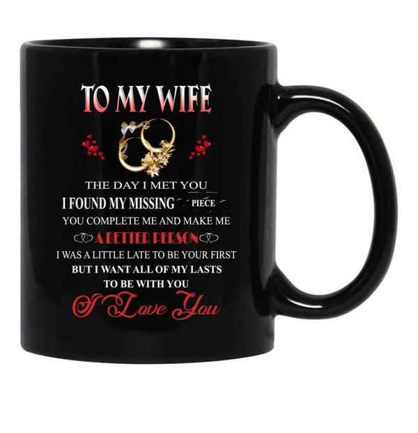 The Day I Met You My Wife (Bk) Black Gift Coffee Mug - Black