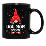 The Dog Mom Gnome Matching Family Group Christmas Pajama Black Gift Coffee Mug - Black