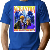 The Electric City Scranton Bootleg Graphic T-Shirt - Blue