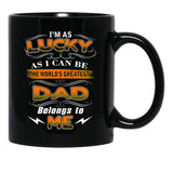 The Greatest Dad Belongs To Me Black Gift Coffee Mug - Black