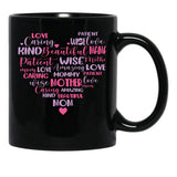 The Heart Of A Mother Black Gift Coffee Mug - Black
