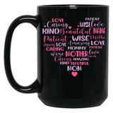 The Heart Of A Mother Black Gift Coffee Mug