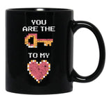 The Key To My Heart Black Gift Coffee Mug - Black