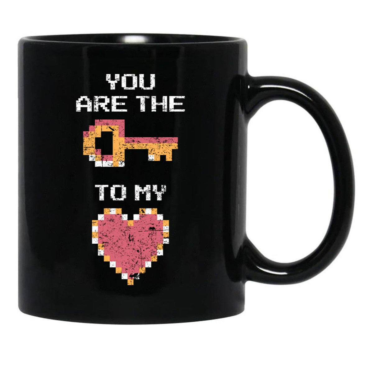 The Key To My Heart Black Gift Coffee Mug - Black
