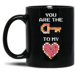The Key To My Heart Black Gift Coffee Mug