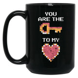 The Key To My Heart Black Gift Coffee Mug