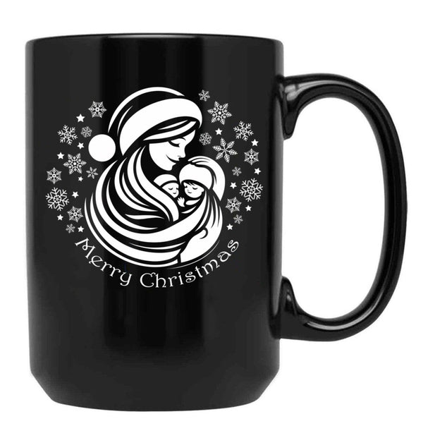 The Magic Of Christmas With Family Black Gift Coffee Mug - Black
