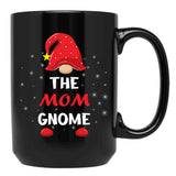 The Mom Gnome Christmas Matching Family Xmas Gnome (1) Black Gift Coffee Mug - Black