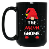 The Mom Gnome Christmas Matching Family Xmas Gnome (1) Black Gift Coffee Mug