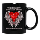 The Moment Your Heart Stopped Mine Changed Forever Grandma Black Gift Coffee Mug - Black