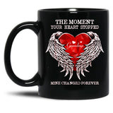The Moment Your Heart Stopped Mine Changed Forever Grandma Black Gift Coffee Mug