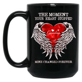 The Moment Your Heart Stopped Mine Changed Forever Grandma Black Gift Coffee Mug