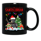 The Santalorian Chirstmas Santa Funny Star Christmas War Baby Cute Childen Alien Christmas Gift Black Gift Coffee Mug - Black