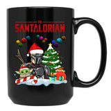 The Santalorian Chirstmas Santa Funny Star Christmas War Baby Cute Childen Alien Christmas Gift Black Gift Coffee Mug - Black