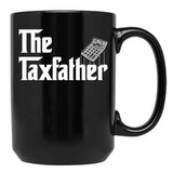 The Taxfather Accounting Gift Funny Accountant Tax Father Black Coffee Mug - Black