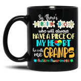Theres This He Calls Me Gramps Autism Awareness Grandpa Black Gift Coffee Mug