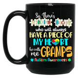 Theres This He Calls Me Gramps Autism Awareness Grandpa Black Gift Coffee Mug