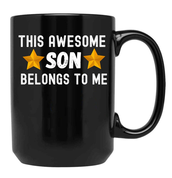 This Awesome Son Belongs To Me - Son Gift Black Gift Coffee Mug - Black