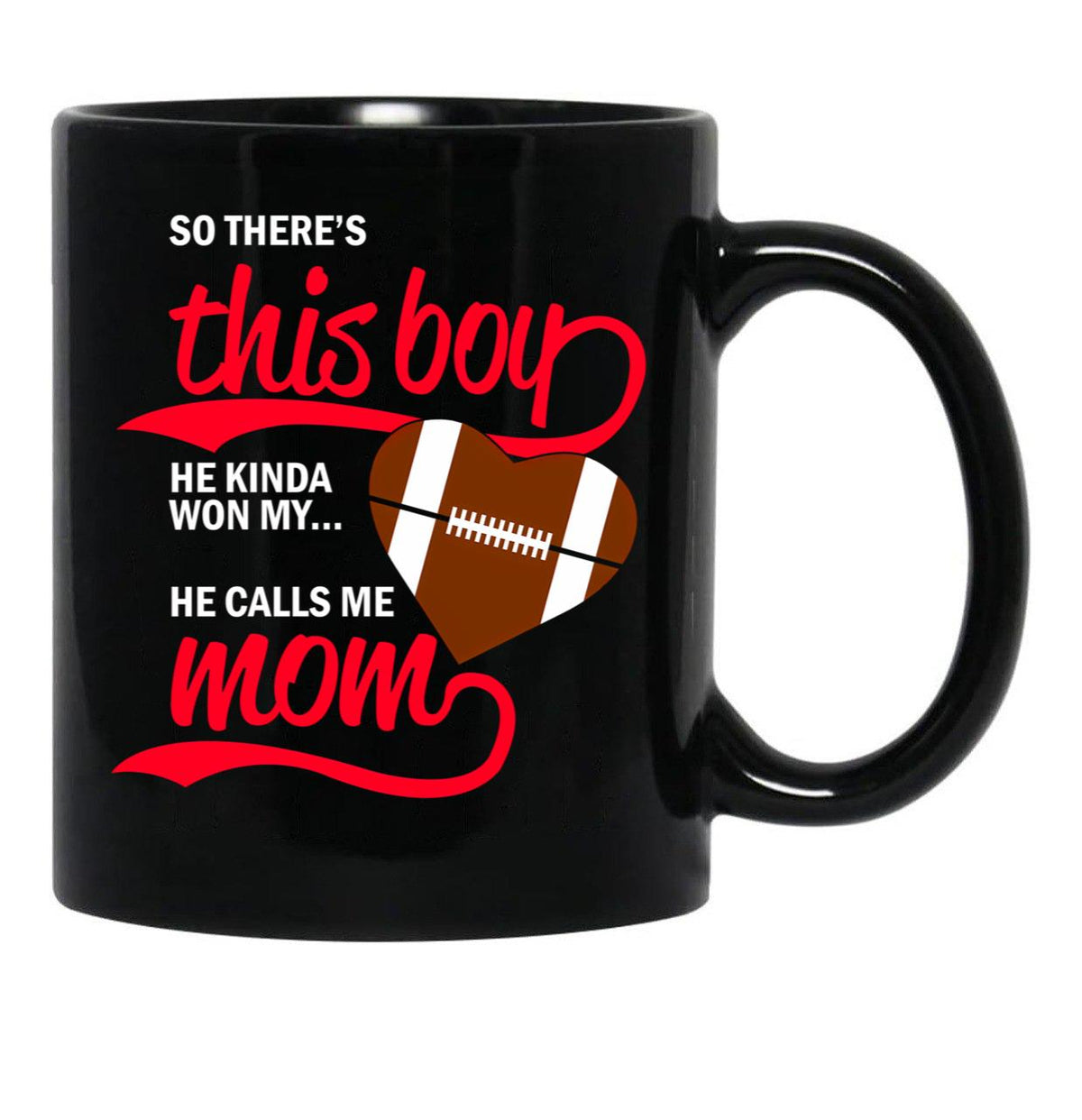 This Boy Kinda Won My Heart Black Gift Coffee Mug - Black