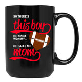 This Boy Kinda Won My Heart Black Gift Coffee Mug - Black